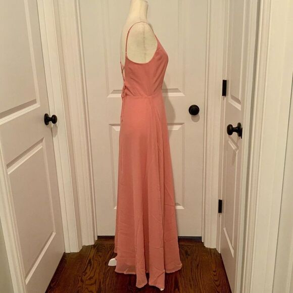 BB Dakota Blush Pink Save The First Dance Sleeveless Maxi Slip Dress Size 4 New - Picture 6 of 11